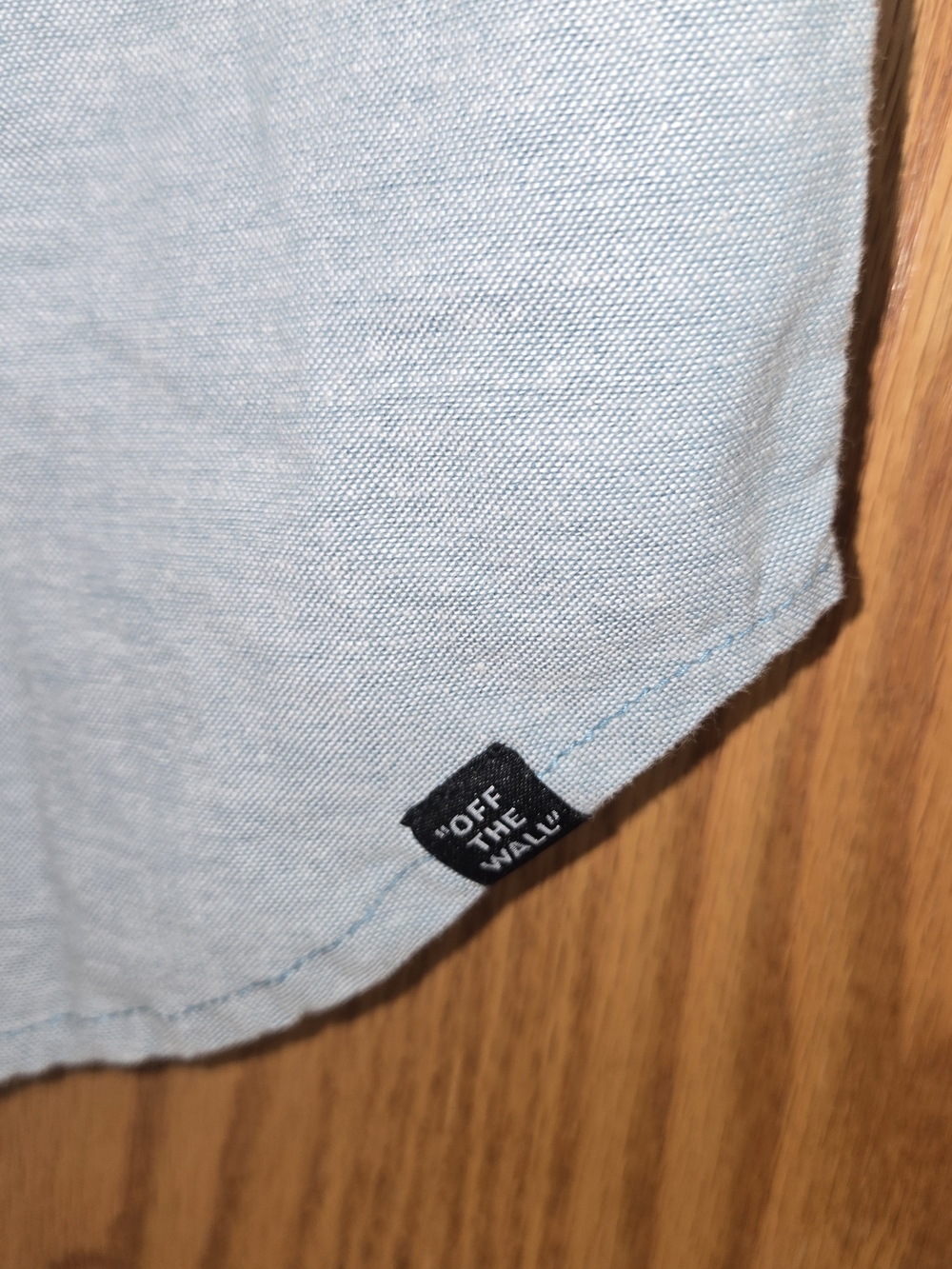 Vans Youth Size Large Light Blue Short Sleeve Button-Down Shirt - Picture 6 of 8